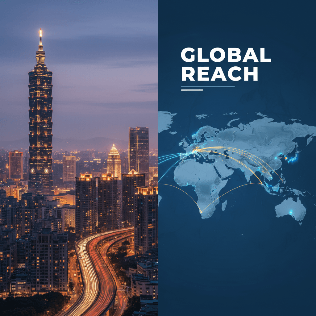 Taipei-based headquarters connecting to global trade networks