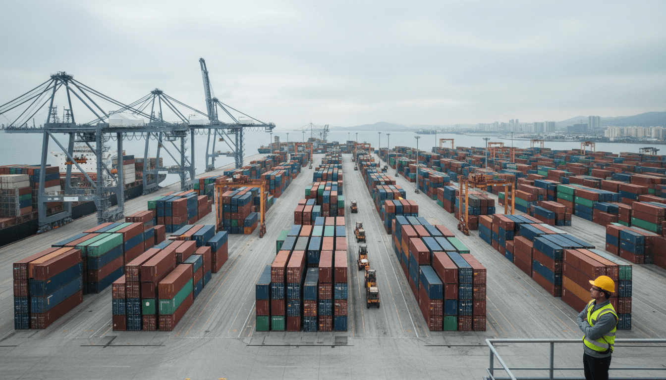 Plastic materials packaged and staged for international shipping